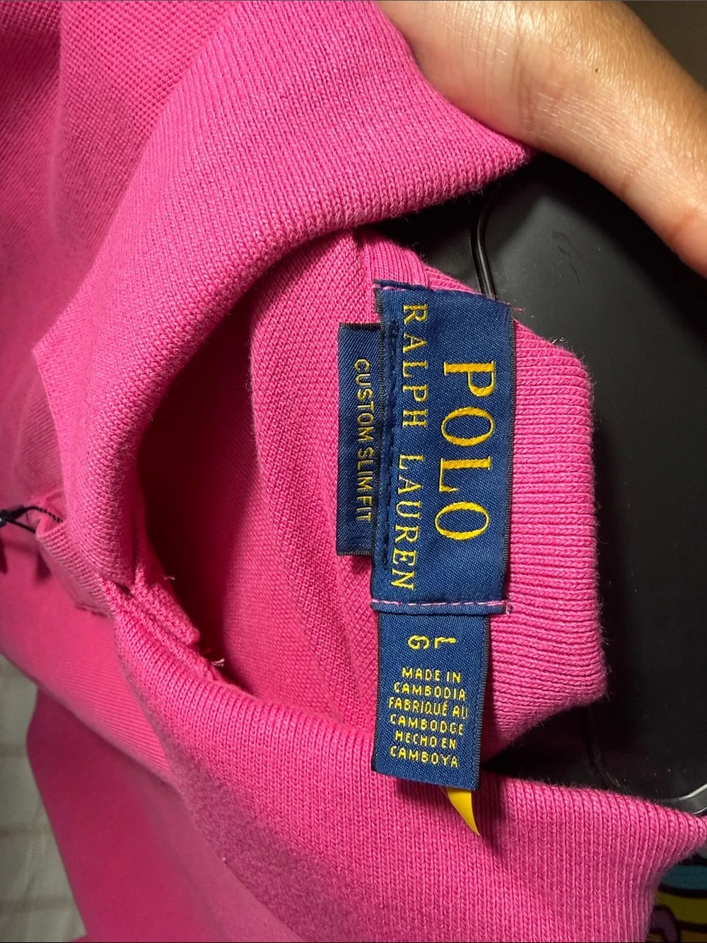 Ralph Lauren Bright Pink Polo with Navy Pony